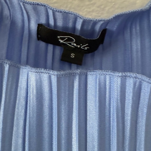 Rails Plisse Pleated Sleeveless Midi Dress in Jewel Blue Mock Neck size S - Picture 8 of 15